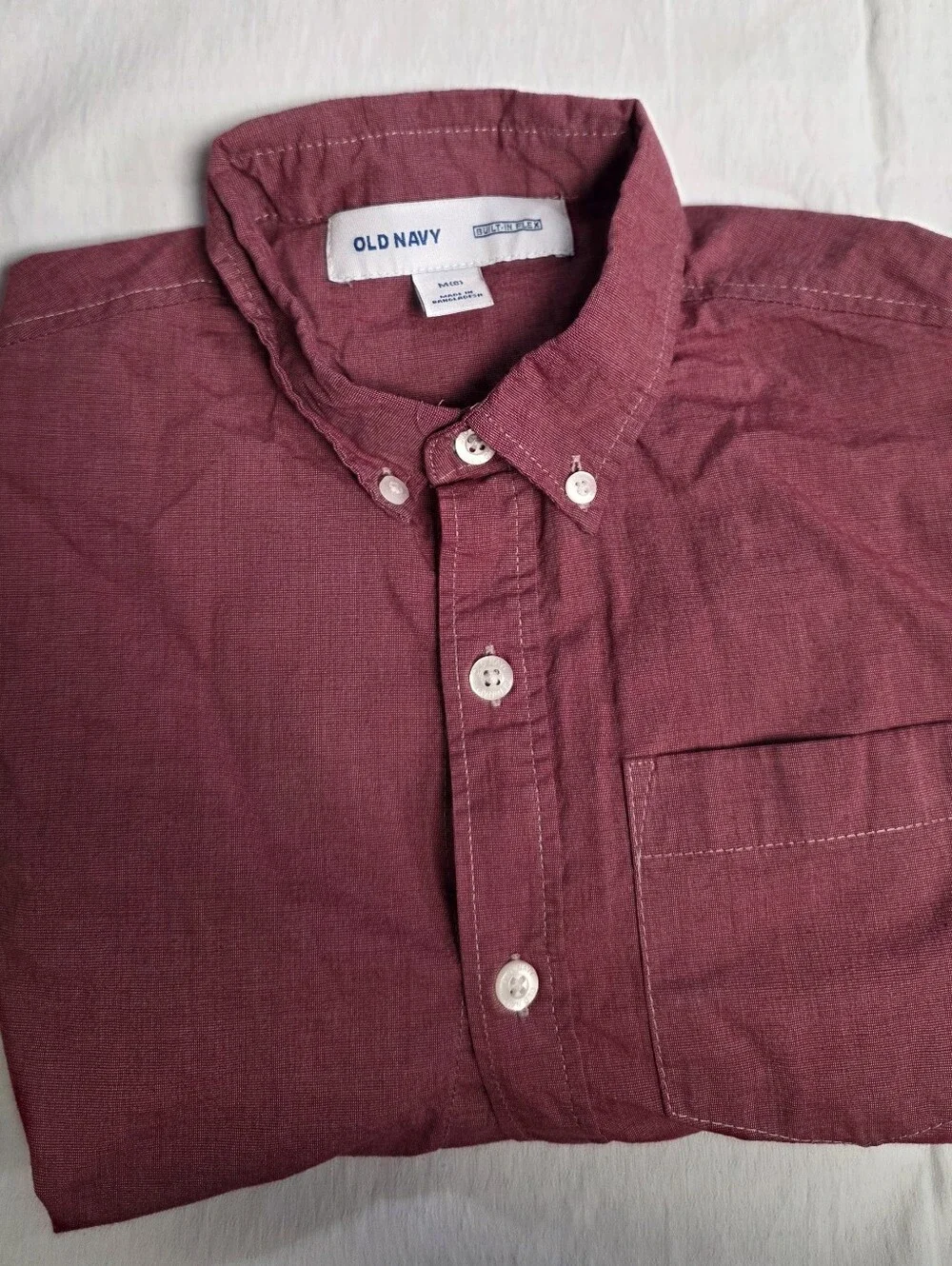Old Navy Boys Long Sleeve Button Down Shirts Size M 8 Lot of 2